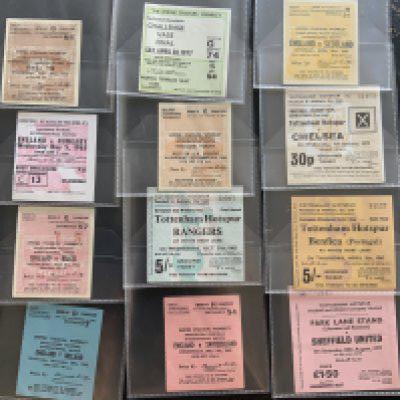 Football Match Tickets: 1963 European Cup Final, Tottenham v 61/62 Benfica, 62/63 Rangers, 77/78 Sheffield United first match in Division Two. (12)