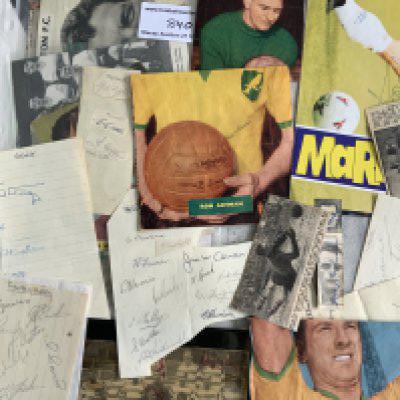 Football Autograph Collection: From the 40s onwards to include 8 Swansea on a page and some cut out small magazine or newspaper cuttings. All hand signed except Burnley which is printed.