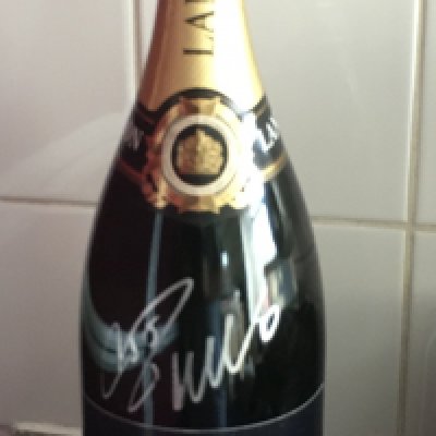 Manchester United Man Of The Match Football Champagne: Unopened Magnum of Lanson champagne with Manchester United crest awarded to the man of the match. Autograph of unknown recipient.