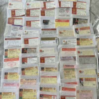Manchester United Home Football Tickets: With opposition teams N- W in good condition. From the 70s onwards to include Premier League League Cup and FA Cup. (56)