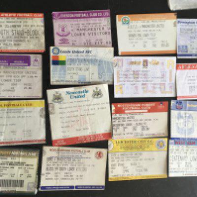 Manchester United 98/99 Treble Season Away Football Tickets: Includes pre season friendly v Birmingham the rest all Premier League matches from the famous season. (16)