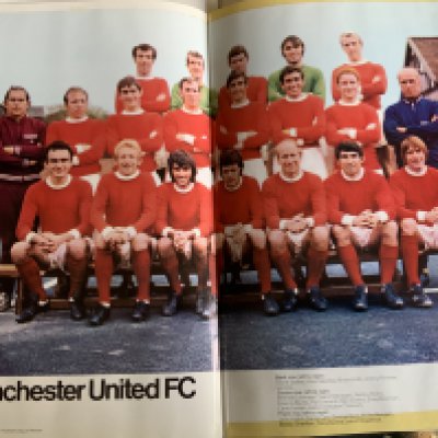 Manchester United Football Scrapbooks: Ten scrapbooks from the 60s to the 80s. Tape coming loose throughout. Few posters and autographs. (10)