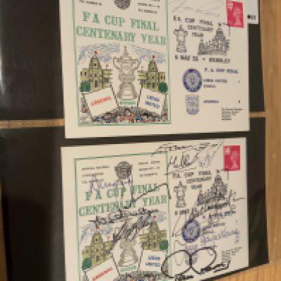 Leeds United 1972 FA Cup Winners Signed First Day Covers: Identical attractive FDCs one having the 11 winning players hand signed the other is signed by manger Don Revie.