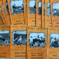 51/52 Hull City Home Football Programmes: Includes Sunderland East Riding Cup, Huddersfield friendly then a complete set of homes to include Leeds West Ham and Everton. Mainly good. (23)