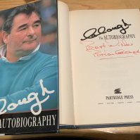 Brian Clough Notts Forest + England Signed Football Book: Excellent condition hardback with dust jacket signed best wishes without dedication inside.