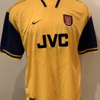 Arsenal 96 - 97 Away Football Shirt: Short sleeve yellow replica JVC in good condition. Size XXL.