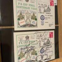 Leeds United 1972 FA Cup Winners Signed First Day Covers: Identical attractive FDCs one having the 11 winning players hand signed the other is signed by manger Don Revie.