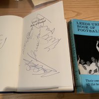 Leeds United Signed Book Of Football: Original 1969 hardback book with dust jacket hand signed by Hunter Gray Yorath Jones Lorimer and Ellam.