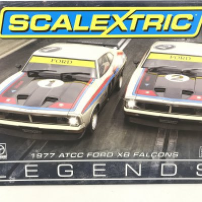 A Boxed Scalextric Legends 1977 ATCC Ford XB Falcons Set.