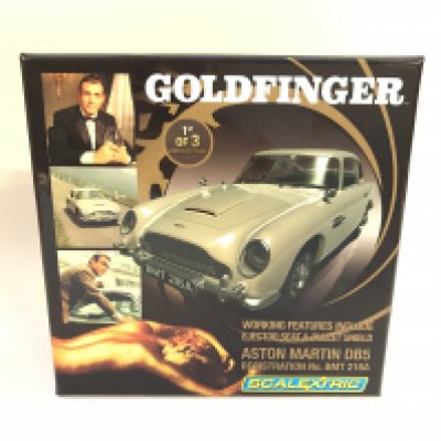 A Boxed Scalextric James Bond Goldfinger Aston Martin With Ejector Seat and Bullet Sheild.