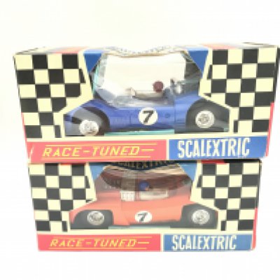 4 X Boxed Scalextric Cars. A Super Javelin #C10 and a Super Electra #C11.A Lamborghini GT #C17 and a AC Cobra #C78.