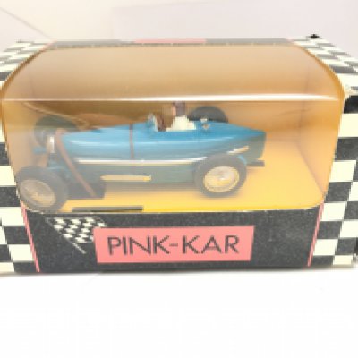 A Pink-Kar (Scalextric) Bugatti Type 59 Blue Slot Car. #CV-001.