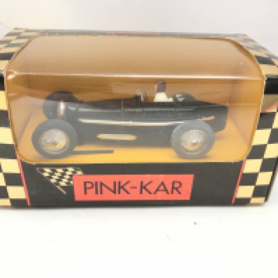 A Pink-Kar (Scalextric) Bugatti Type 59 Black Slot Car. #CV-002