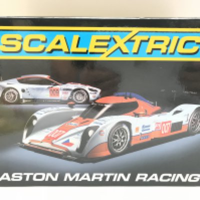 A Boxed Scalextric Twin Aston Martin Race Set.