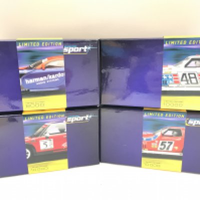 4 Boxed Scalextric Cars Including a Mini Cooper. 2 x Chevrolet Corvette L-88 And a TVR T400R.
