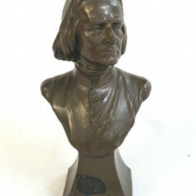 A bronzed bust of Franz Liszt, 17cm tall. NO RESERVE