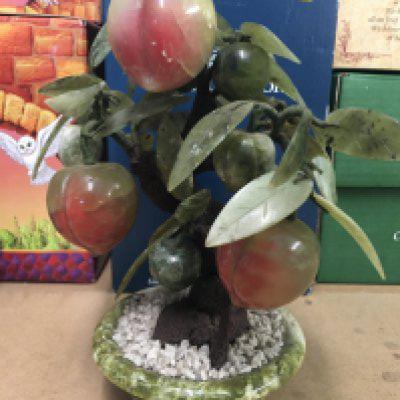 A Chinese hard stone carving in the form of a tree of life .- NO RESERVE