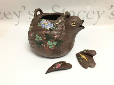 A Yixing terracotta teapot, a/f.