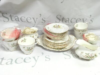 A Royal Albert Haworth tea set including cups, saucers etc