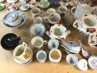 A large collection of ceramics including commemorative ware, Chinese bowls, Apilco France dinner set, paragon tea set, Portmeirion Botanic Gardens (four boxes)