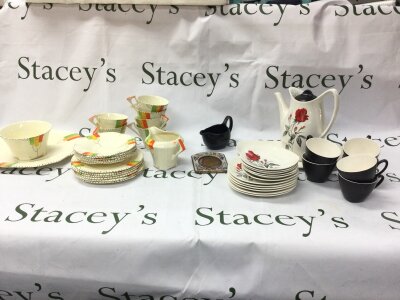 Two part tea / coffee sets including one by Midwinter Staffordshire.