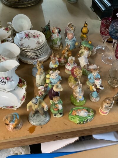 A collection of Royal Albert Beatrix Potter figures.