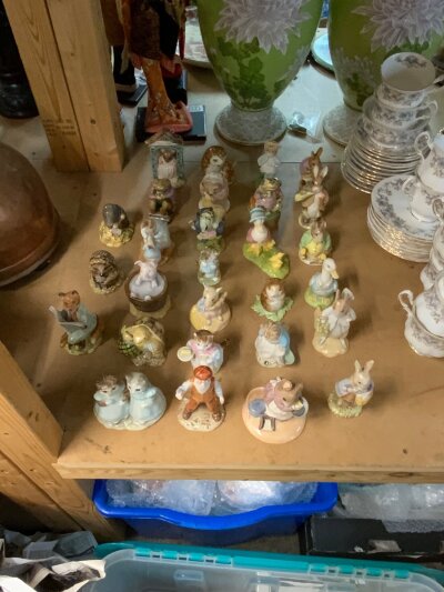 A collection of Royal Albert Beatrix Potter figures.