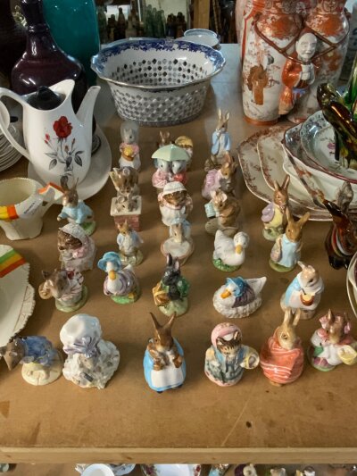 A collection of Royal Albert Beatrix Potter figures.