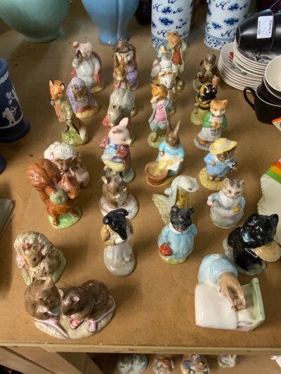 A collection of Royal Albert Beatrix Potter figures.