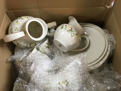 A royal Doulton Clairmont tea set including tea jug, cups , plates etc