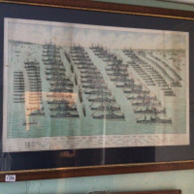 A framed Edwardian print The King Reviewing The British Home and Atlantic Fleets July 1909 a Portrait of Edward VII and one print (4)- NO RESERVE