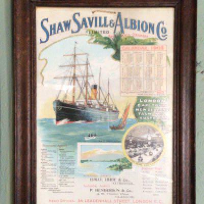 An Original 1902 Marine Shaw Savill & Albion Royal Mail with Calendar. 44cm x32cm- NO RESERVE