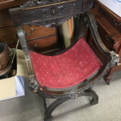 A Carved out 19th century chair- NO RESERVE