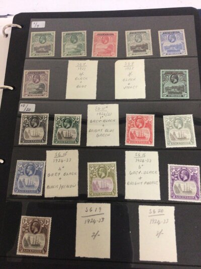 A Collection of well presented stamps The Ascension Islands including George V to Elizabeth II most u used mint .