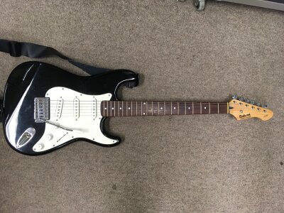 A Rockwood Strat style electric guitar.