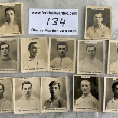 Tottenham 1920 - 1921 Pinnace Football Cards: 12 cards in mainly good condition from the set to include 8 players that won the 1921 FA Cup Final for Spurs including captain Grimsdell. (12)