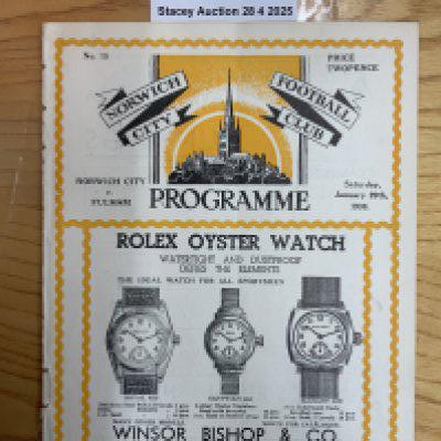 37/38 Norwich City v Fulham Football Programme: Excellent condition with writing to team page.