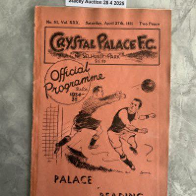 34/35 Crystal Palace v Reading Football Programme: Good condition Division Three programme with no team changes. Scuff on page 3 and clean to spine.