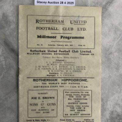 36/37 Rotherham v York City Football Programme: Very good condition Division Three programme with no team changes. Some half times filled out to rear.