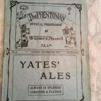 1924 - 1925 Tranmere Rovers v Darlington Football Programme: Good condition Division Three programme with no team changes. Darlington were champions this season.