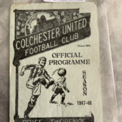 47/48 Colchester United v Exeter City Reserves Football Programme: Good condition with team changes and scores to team page. Southern League dated 14 2 1948.