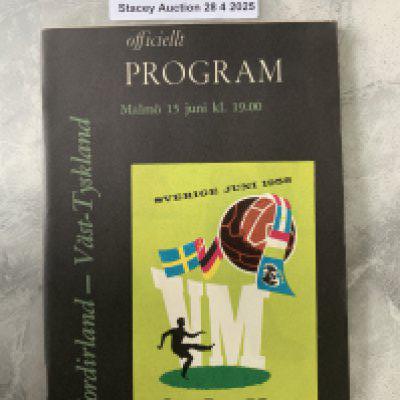 1958 Northern Ireland v West Germany World Cup Football Programme: Excellent condition 88 page programme with no team changes.