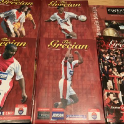 2002 - 2003 Exeter City Last Season Home Football Programmes: Direct from the club in mint condition to include a testimonial from the season Exeter exited. (35)