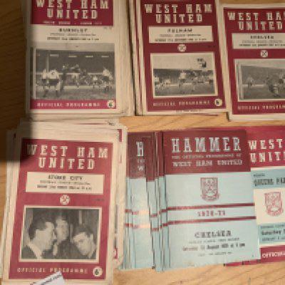 1960s West Ham Home Football Programmes: Includes 63/64 Workington League Cup. Good condition from 60/61 to 70/71. (est 100)