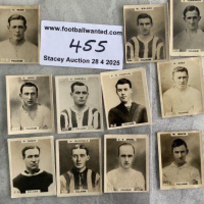Fulham 1920 - 1921 Pinnace Football Cards: 11 cards in mainly good condition from the set to include McDonald and Walker. (11)