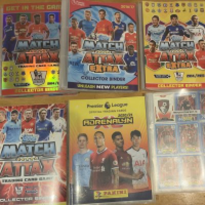 Modern Football Cards+ Albums: 12 Topps Match Attax and 6 Panini which are incomplete although some appear to only be missing some special cards. Good. (18 albums)