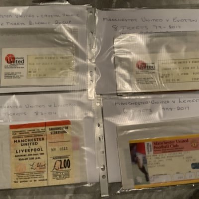 Manchester United Home Football Tickets: All versus Crystal Palace Everton Leicester and Liverpool. Mainly modern but starting in 1979. Excellent with instructions to sell. (22)