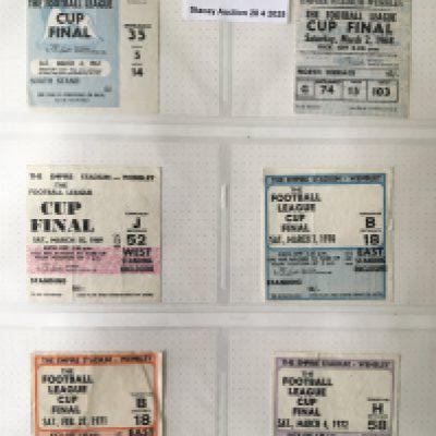 League Cup Final Football Ticket Collection: Complete run of tickets from the old Wembley from 1967 to 2000. Good condition set of 34 tickets with no replays.