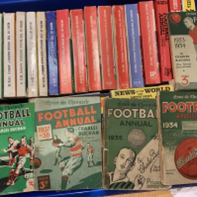 Football Annual Collection: Small pocket annuals that has changed its name over the years but was previously the News of the World, Empire News, Sunday Chronicle and Athletic News. Complete run from 51/52 to 2018/19 plus earlier editions from 47/48 and 5 from the 1930s. Mainly good. (92)