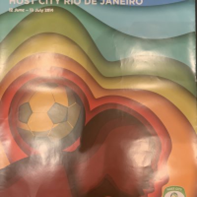Brazil 2014 Football World Cup Official Advertising Posters: Issued by FIFA and given to sponsor. Artistic posters both different measuring 27 x 35 inches from the World Cup in which Germany were victorious. (2)